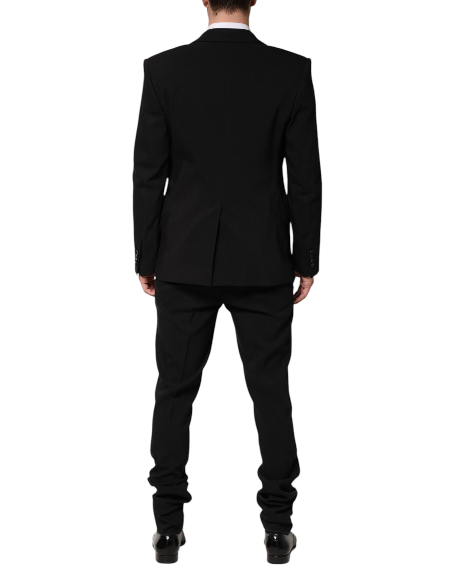 Black Cotton Single Breasted 2 Piece Suit-Dolce & Gabbana-LabelTerrace.com