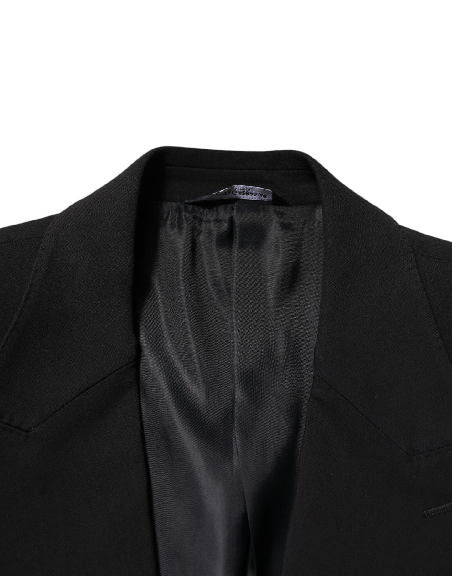 Black Cotton Single Breasted 2 Piece Suit-Dolce & Gabbana-LabelTerrace.com