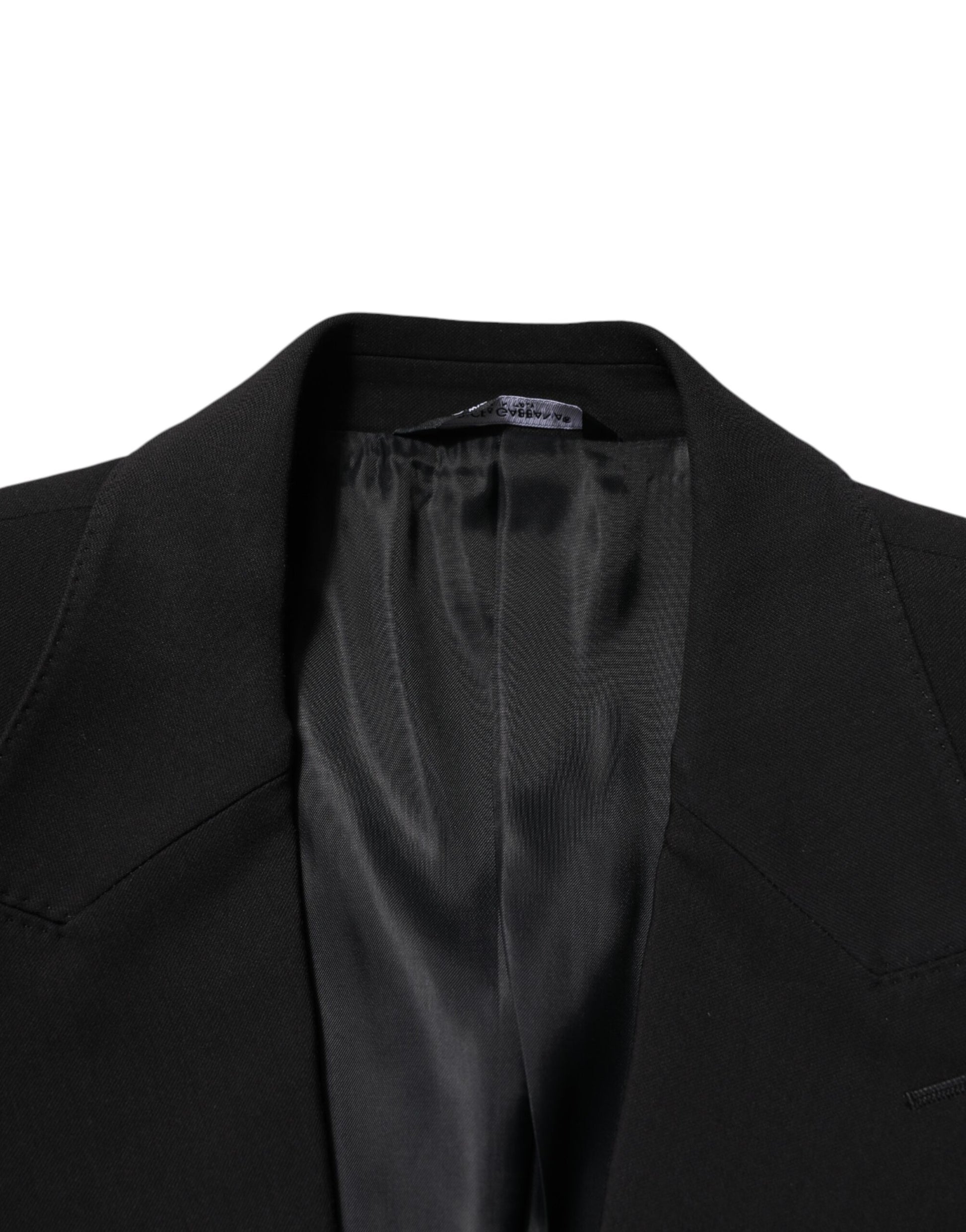 Black Cotton Single Breasted 2 Piece Suit-Dolce & Gabbana-LabelTerrace.com
