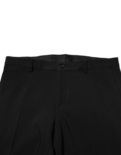 Black Cotton Single Breasted 2 Piece Suit-Dolce & Gabbana-LabelTerrace.com