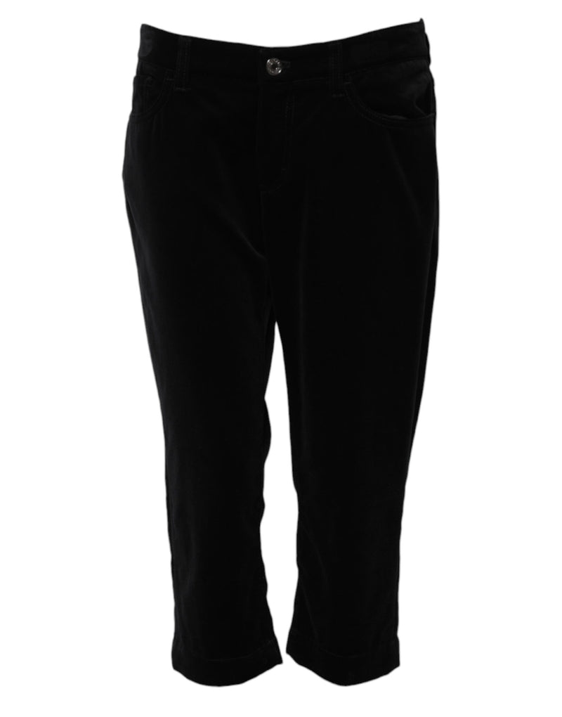 Black Cotton Skinny Capri Cropped Denim Jeans-Dolce & Gabbana-LabelTerrace.com