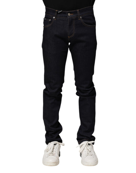 Black Cotton Skinny Men Denim Jeans-Dolce & Gabbana-LabelTerrace.com