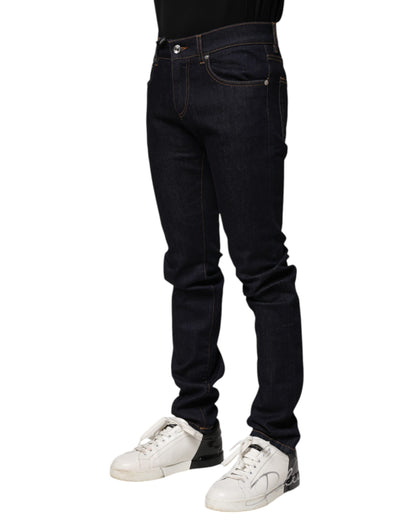 Black Cotton Skinny Men Denim Jeans-Dolce & Gabbana-LabelTerrace.com