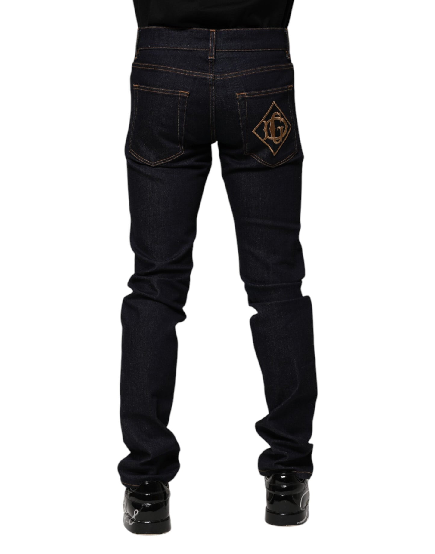 Black Cotton Skinny Men Denim Jeans-Dolce & Gabbana-LabelTerrace.com