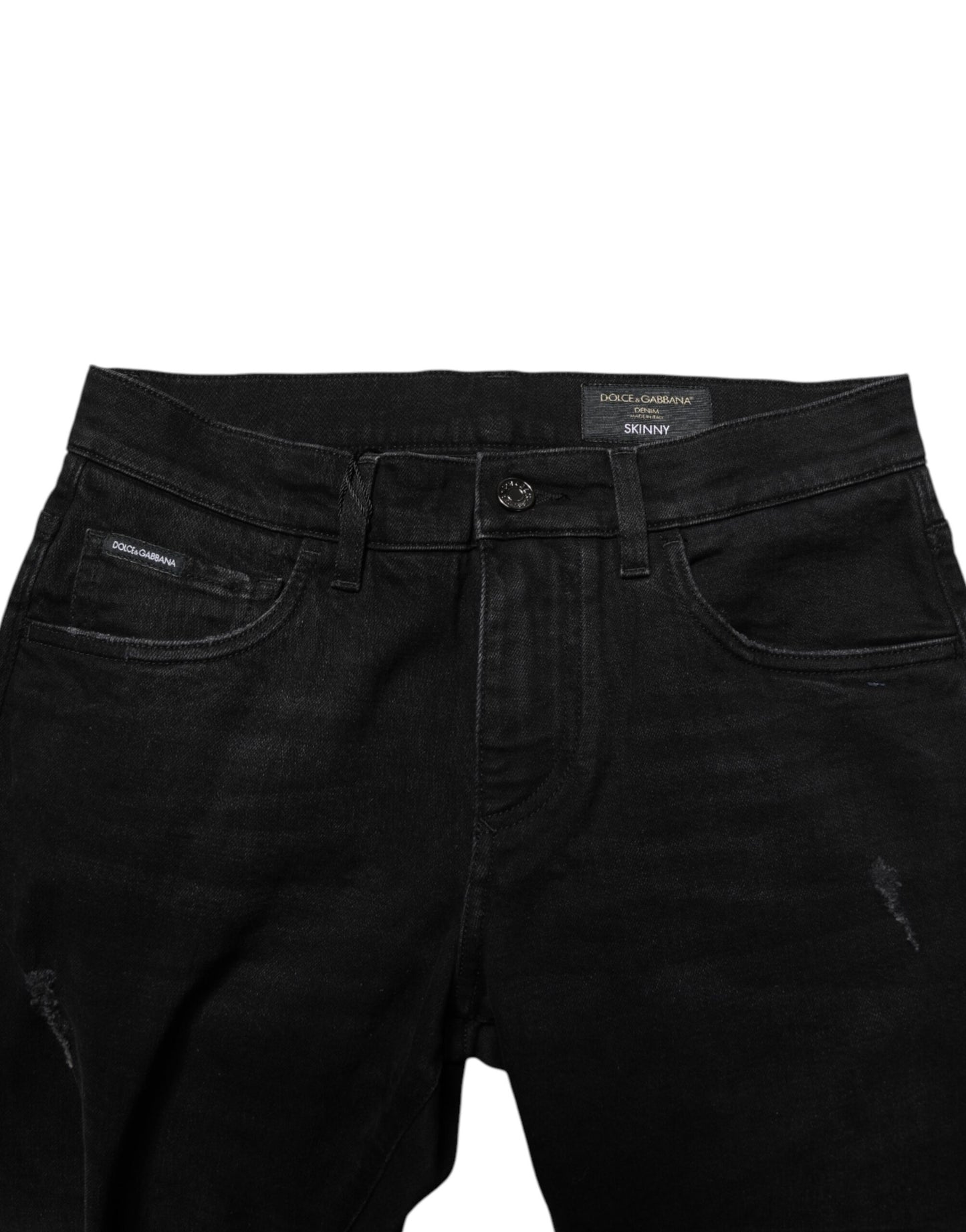 Black Cotton Skinny Men Denim Jeans-Dolce & Gabbana-LabelTerrace.com