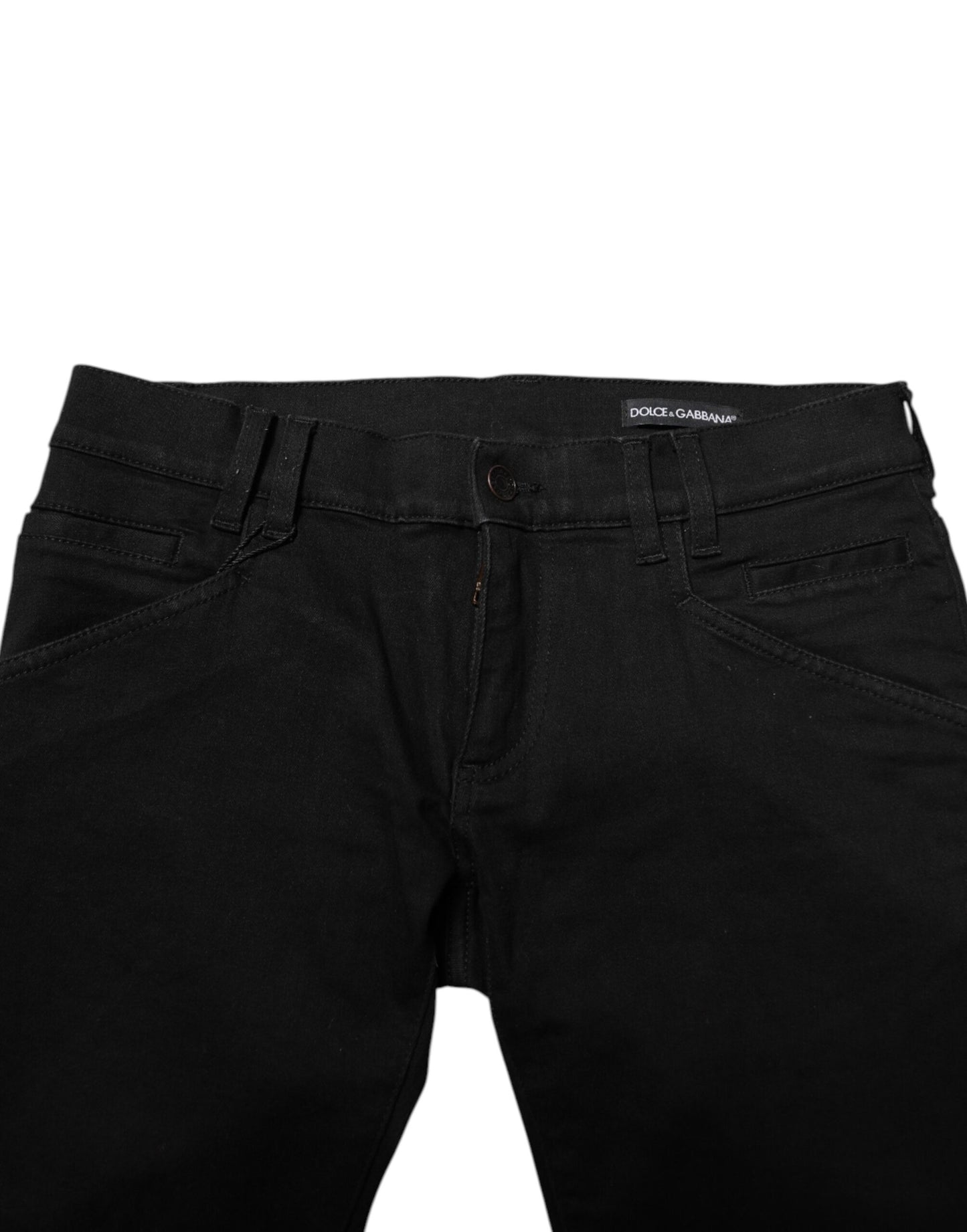 Black Cotton Skinny Men Denim Jeans-Dolce & Gabbana-LabelTerrace.com