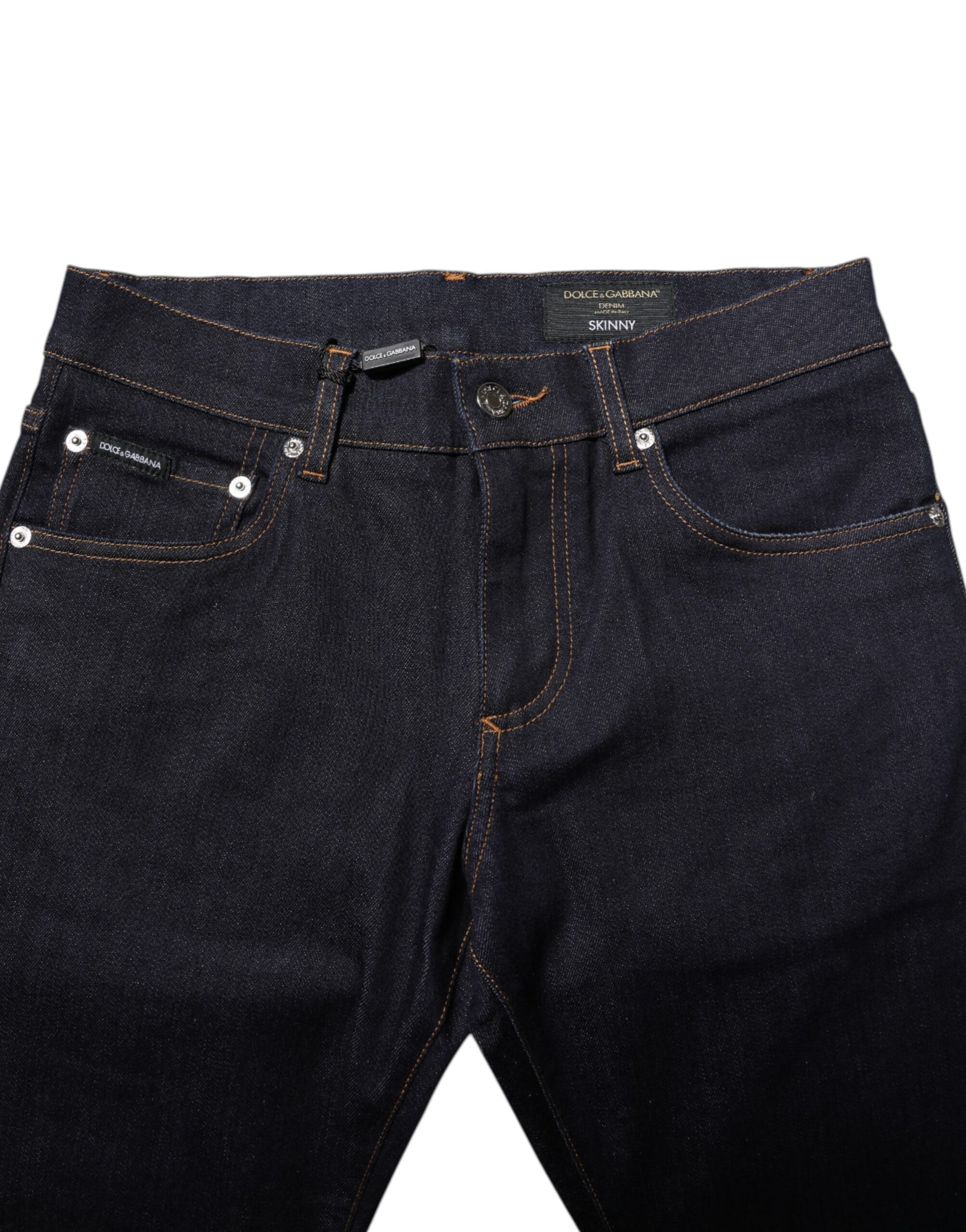 Black Cotton Skinny Men Denim Jeans-Dolce & Gabbana-LabelTerrace.com