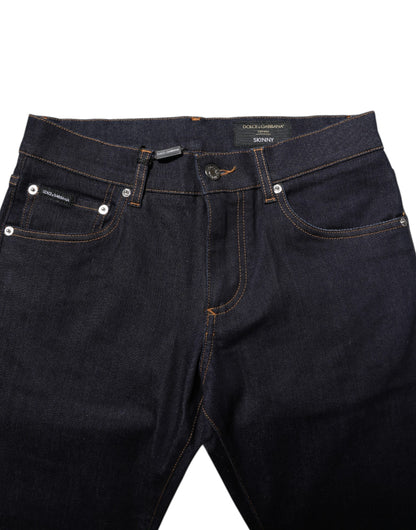 Black Cotton Skinny Men Denim Jeans-Dolce & Gabbana-LabelTerrace.com
