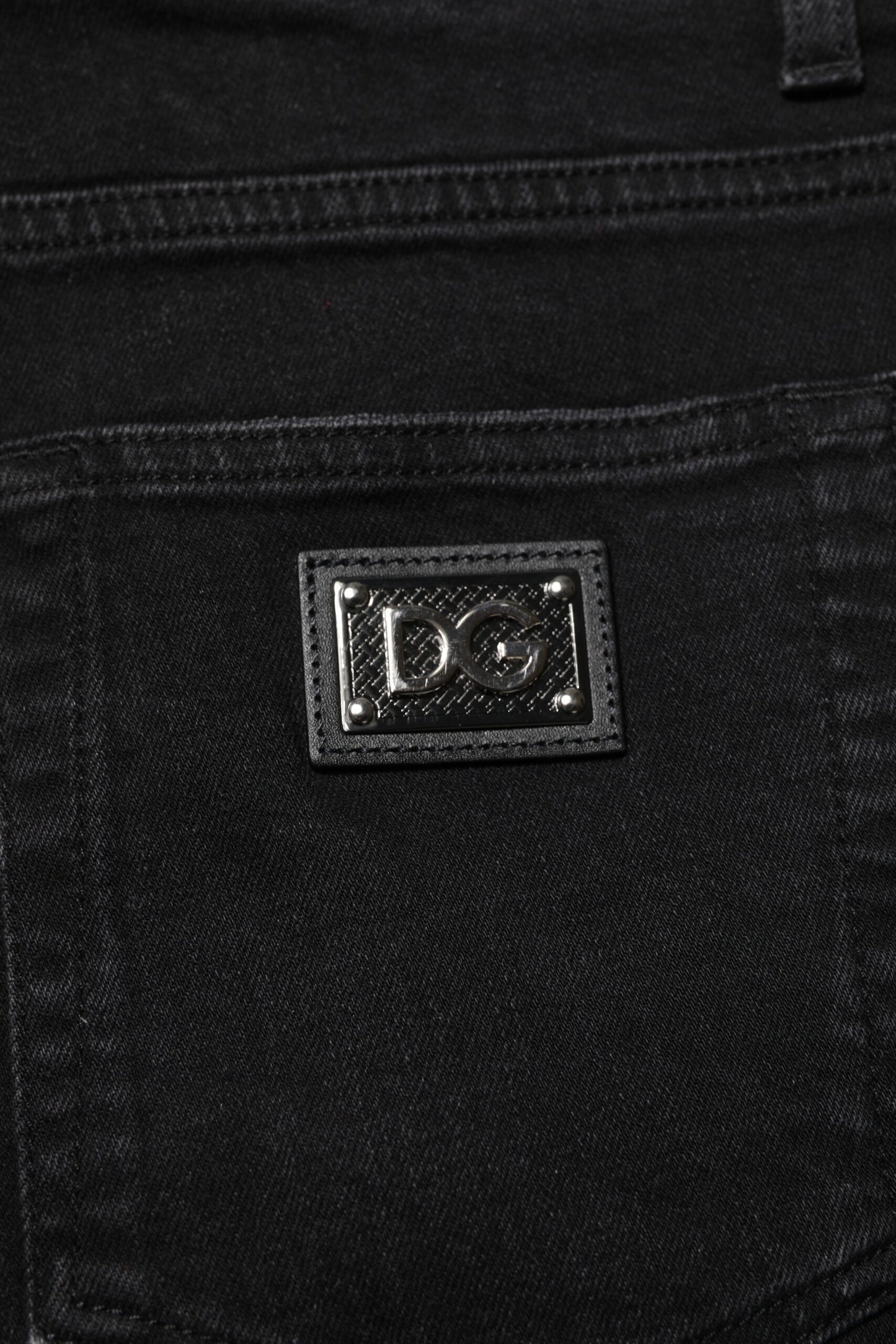Black Cotton Skinny Men Denim Jeans-Dolce & Gabbana-LabelTerrace.com