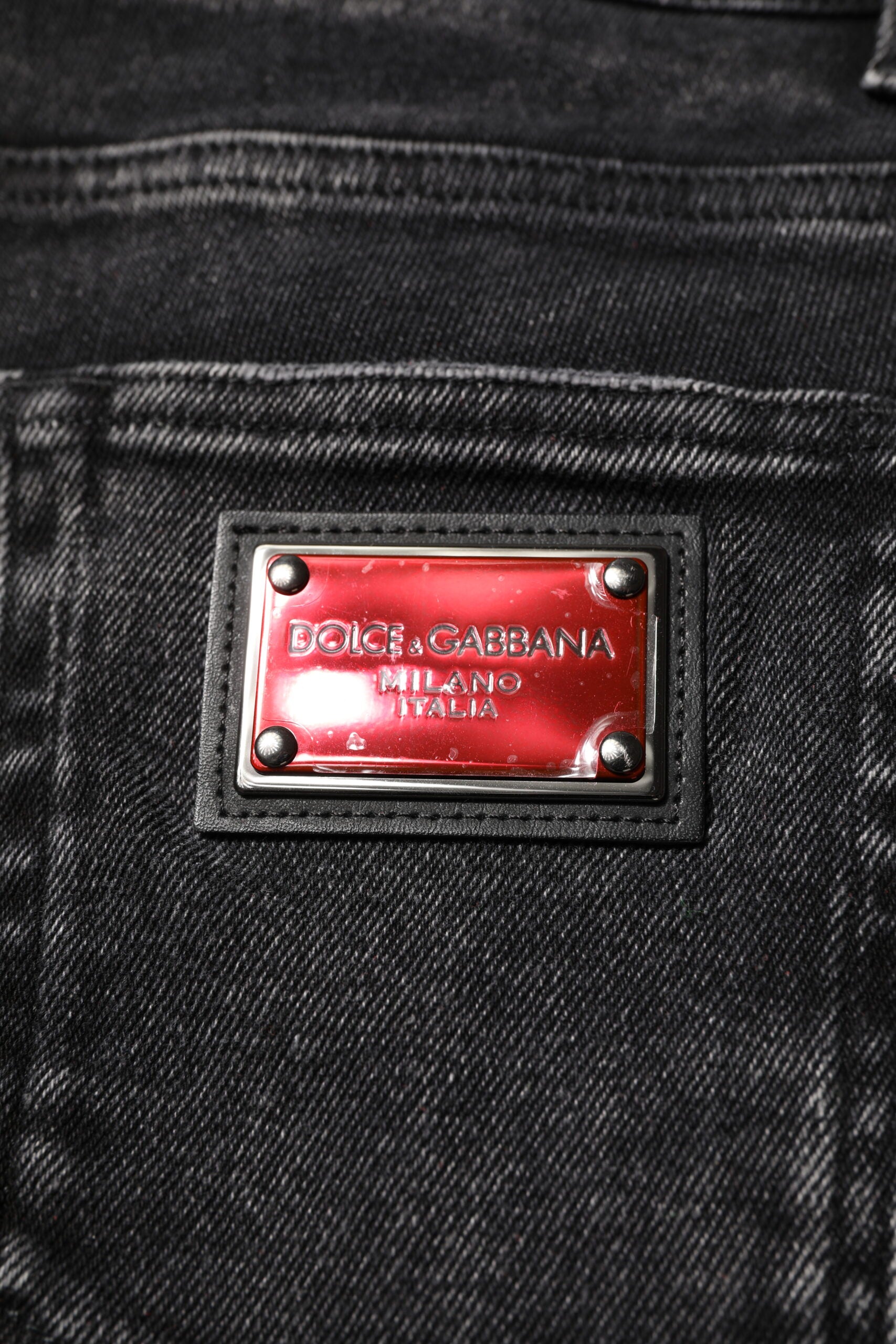 Black Cotton Skinny Men Denim Jeans-Dolce & Gabbana-LabelTerrace.com
