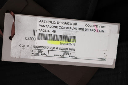 Black Cotton Slim Fit Casual Pants-Ermanno Scervino-LabelTerrace.com