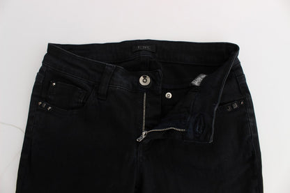 Black Cotton Slim Fit Denim Jeans-Costume National-LabelTerrace.com
