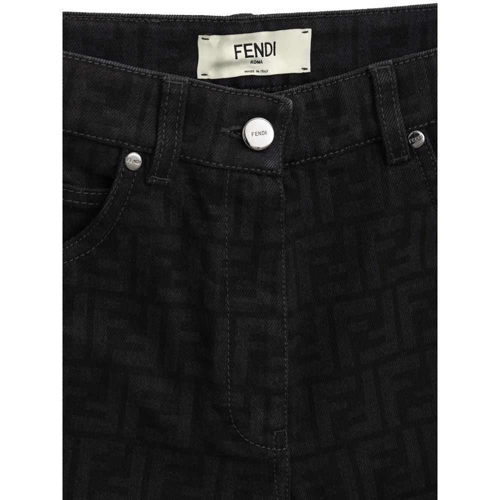 Black Cotton Jeans Denim-Fendi-LabelTerrace.com