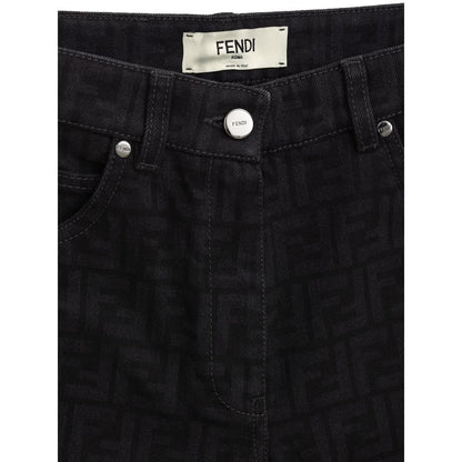 Black Cotton Jeans Denim-Fendi-LabelTerrace.com