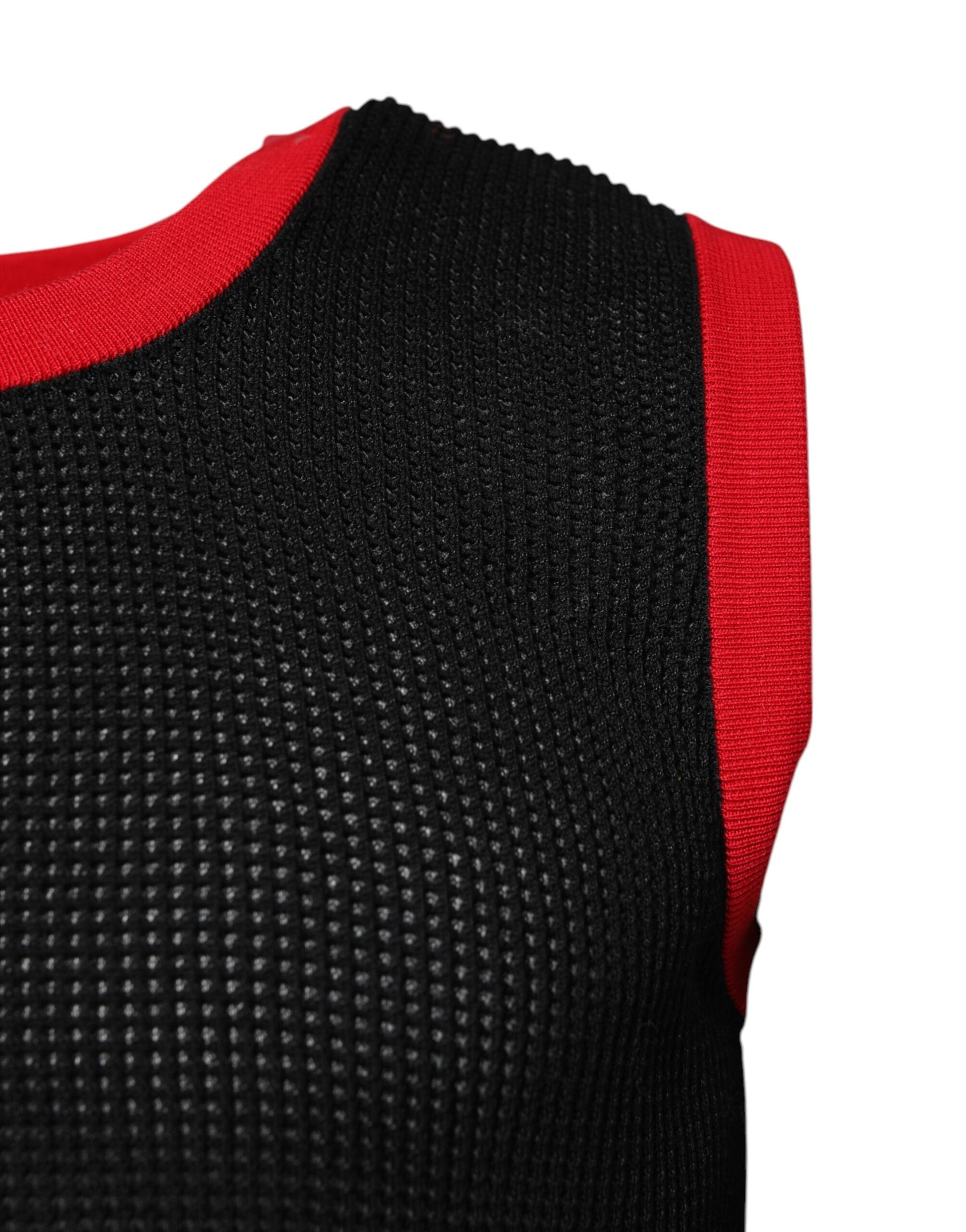 Black Cotton Slim Fit Round Neck T-shirt-Dolce & Gabbana-LabelTerrace.com