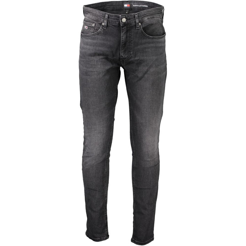Black Cotton Slim Men Jeans-Tommy Hilfiger-LabelTerrace.com