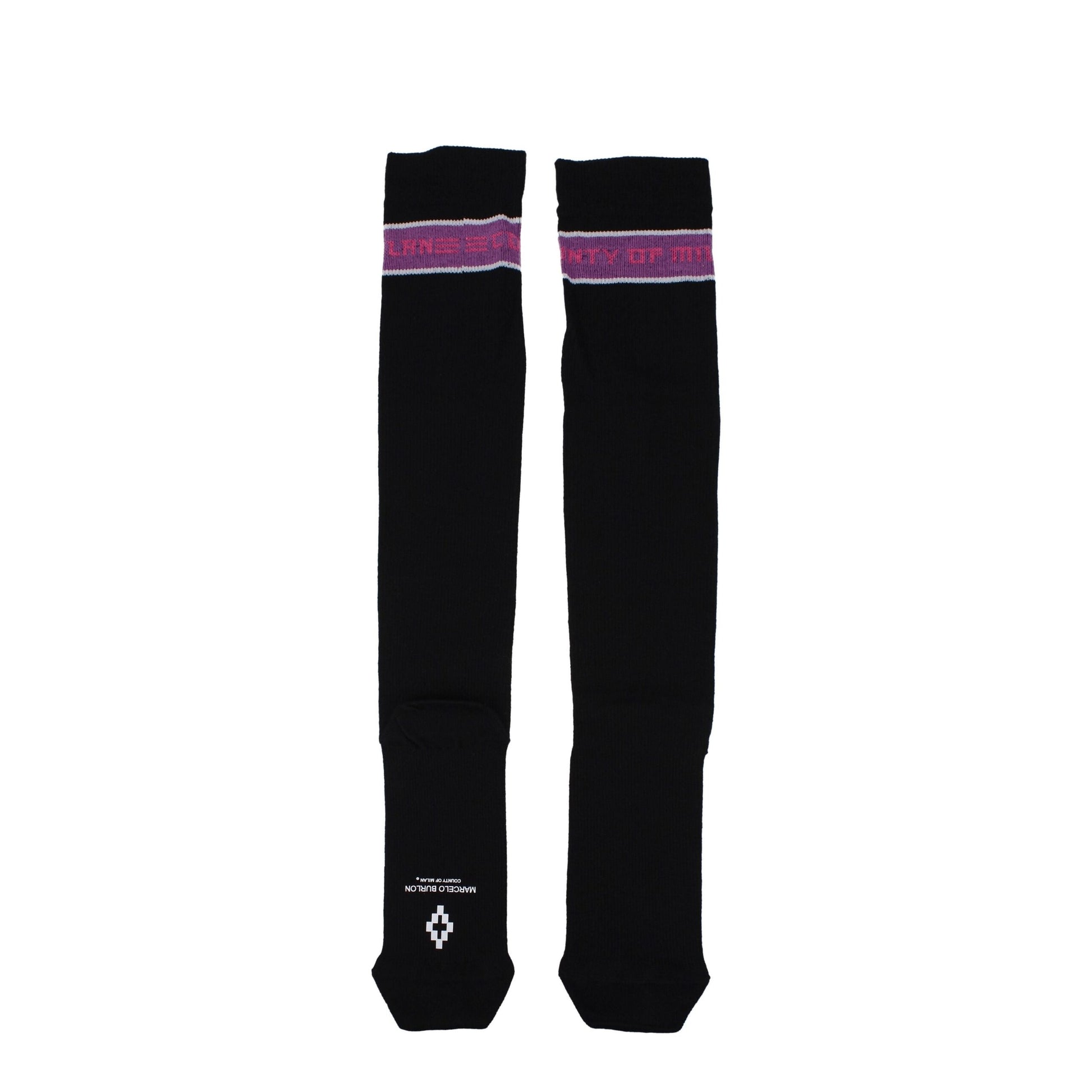 Black Cotton Socks-Marcelo Burlon-LabelTerrace.com