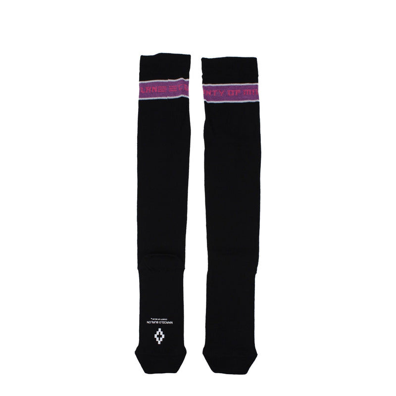 Black Cotton Socks-Marcelo Burlon-LabelTerrace.com