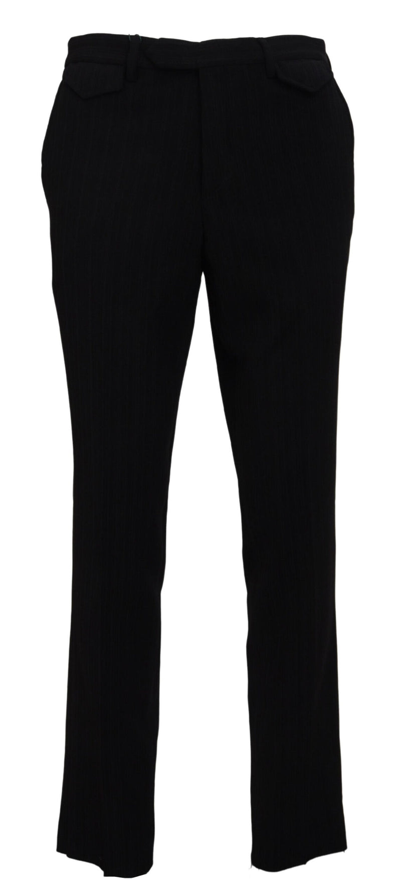 Black Cotton Straight Fit Men Formal Pants-BENCIVENGA-LabelTerrace.com