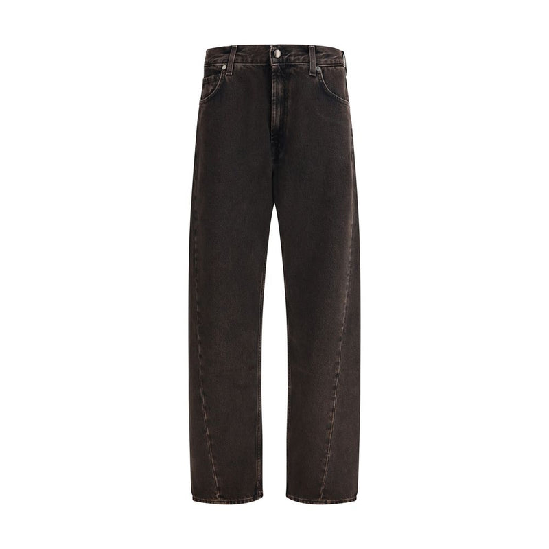 Black Cotton Straight-Leg Jeans