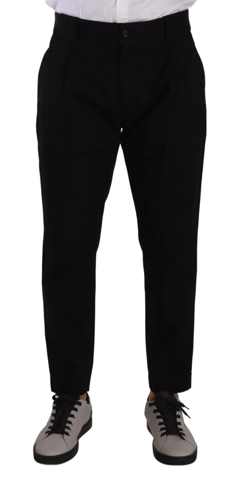Black Cotton Stretch Chinos Trouser Jeans