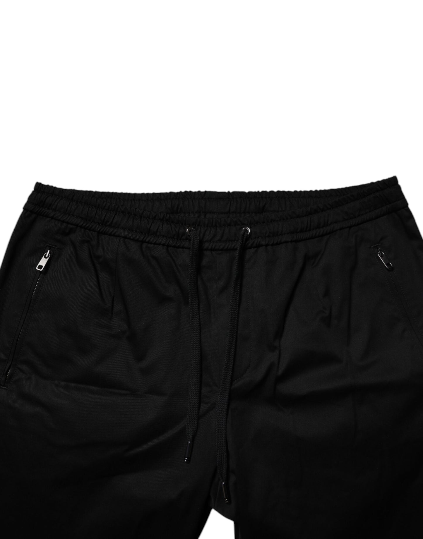 Black Cotton Stretch Jogger Sweatpants Pants-Dolce & Gabbana-LabelTerrace.com