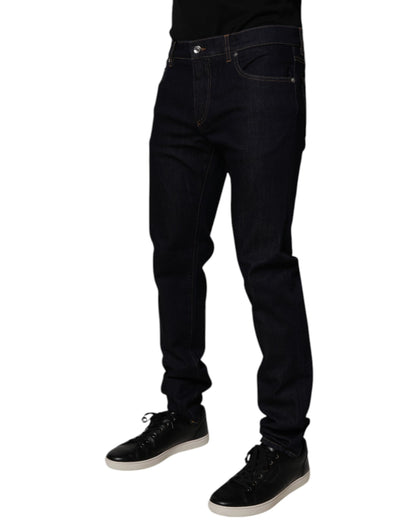 Black Cotton Stretch Men Skinny Denim Jeans-Dolce & Gabbana-LabelTerrace.com