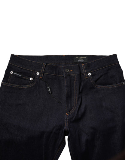 Black Cotton Stretch Men Skinny Denim Jeans-Dolce & Gabbana-LabelTerrace.com