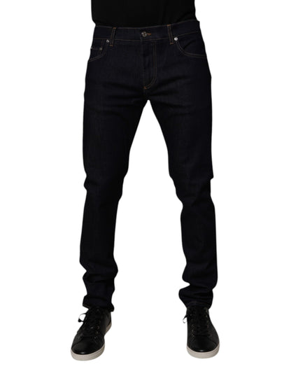 Black Cotton Stretch Men Skinny Denim Jeans-Dolce & Gabbana-LabelTerrace.com