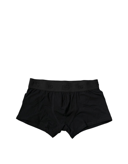 Black Cotton Stretch Regular Boxer Underwear-Dolce & Gabbana-LabelTerrace.com