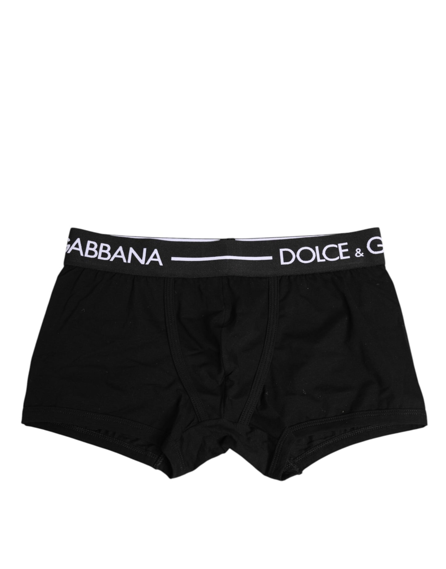 Black Cotton Stretch Regular Boxer Underwear-Dolce & Gabbana-LabelTerrace.com
