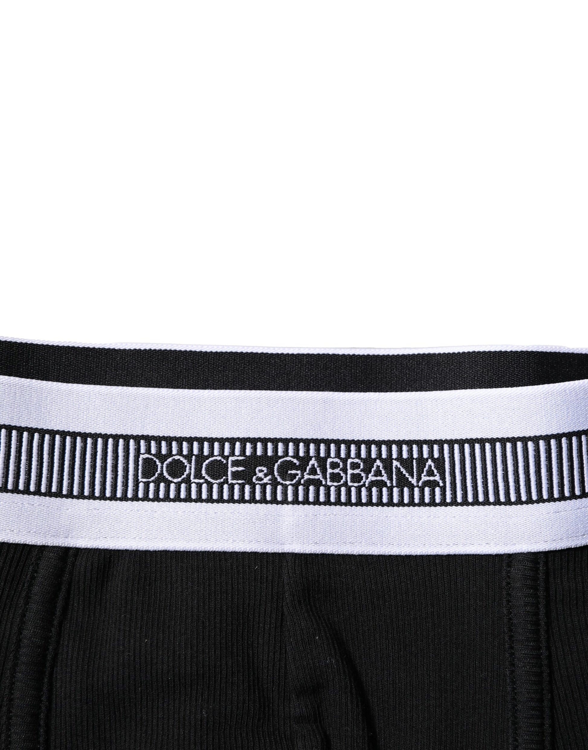 Black Cotton Stretch Regular Boxer Underwear-Dolce & Gabbana-LabelTerrace.com