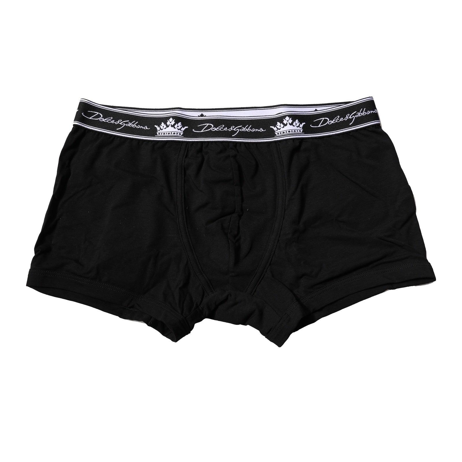 Black Cotton Stretch Regular Boxer Underwear-Dolce & Gabbana-LabelTerrace.com