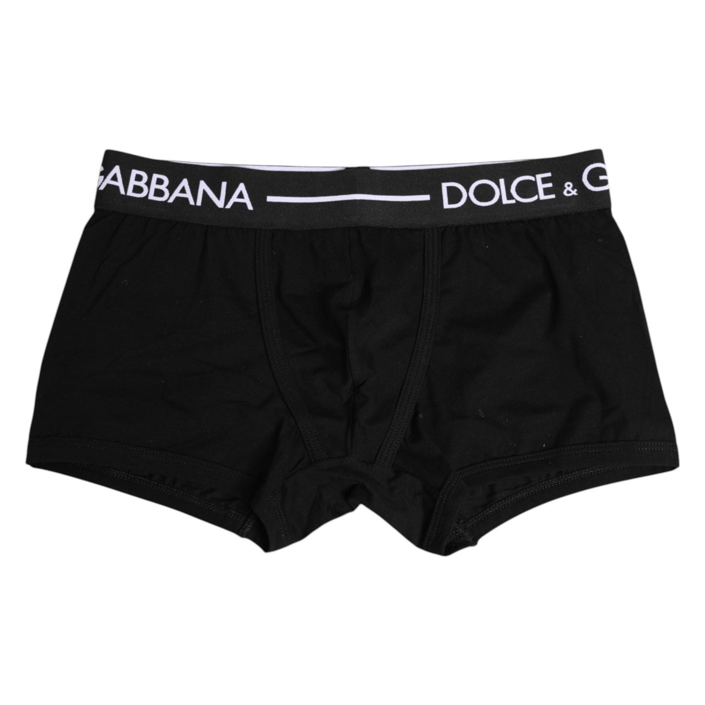 Black Cotton Stretch Regular Boxer Underwear-Dolce & Gabbana-LabelTerrace.com