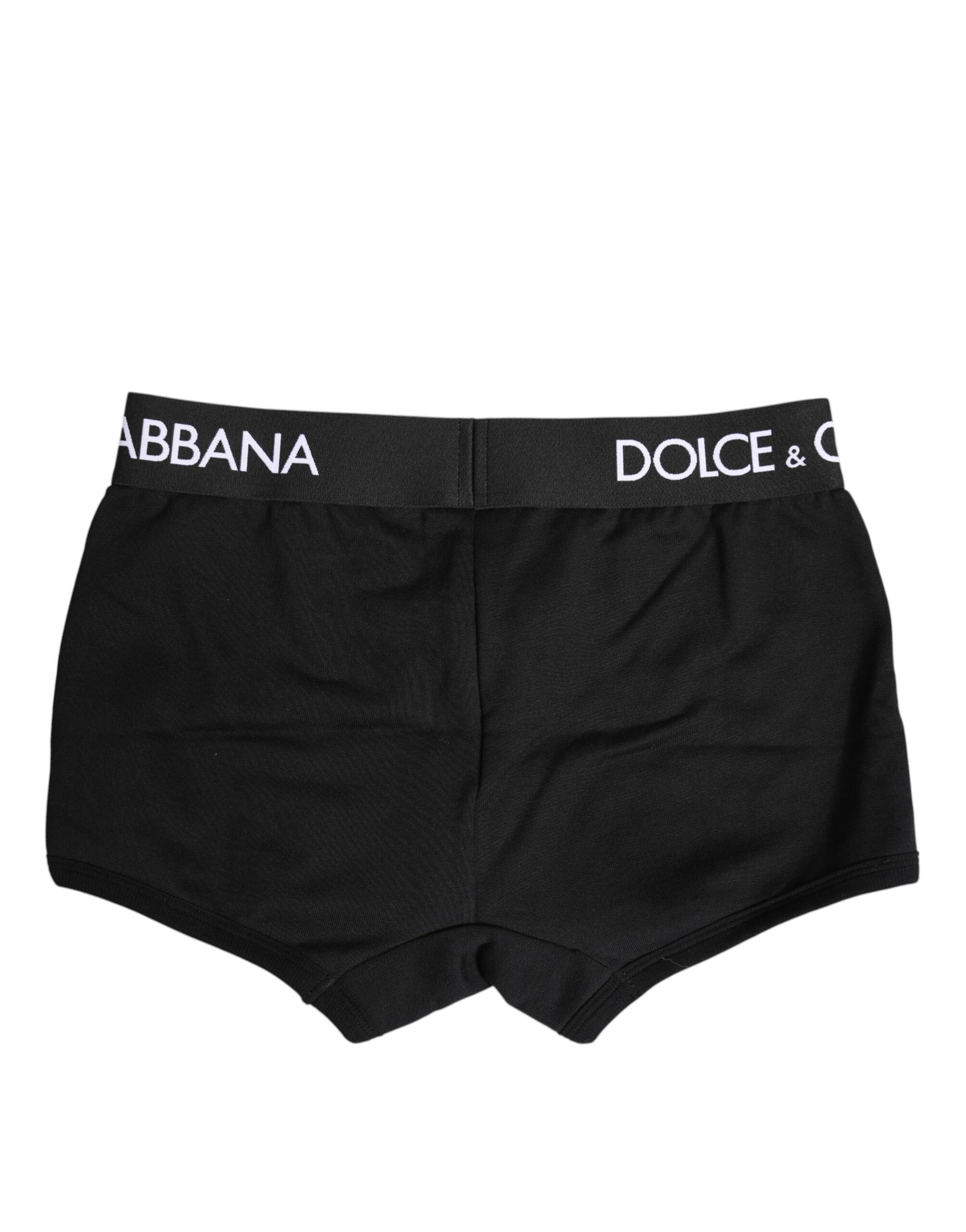 Black Cotton Stretch Regular Boxer Underwear-Dolce & Gabbana-LabelTerrace.com