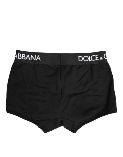 Black Cotton Stretch Regular Boxer Underwear-Dolce & Gabbana-LabelTerrace.com