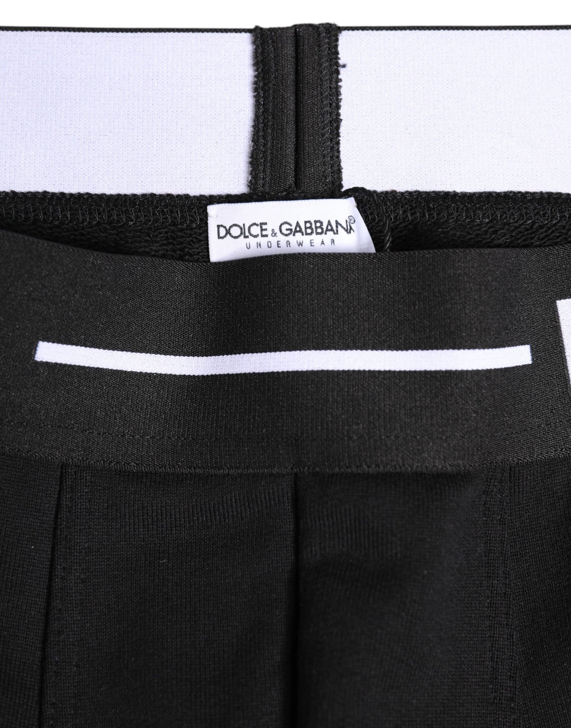Black Cotton Stretch Regular Boxer Underwear-Dolce & Gabbana-LabelTerrace.com
