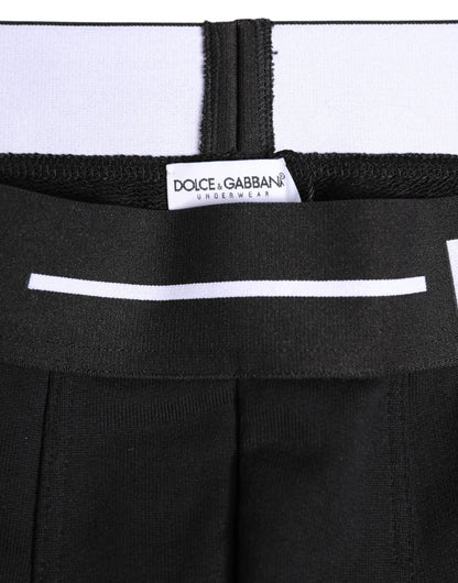 Black Cotton Stretch Regular Boxer Underwear-Dolce & Gabbana-LabelTerrace.com