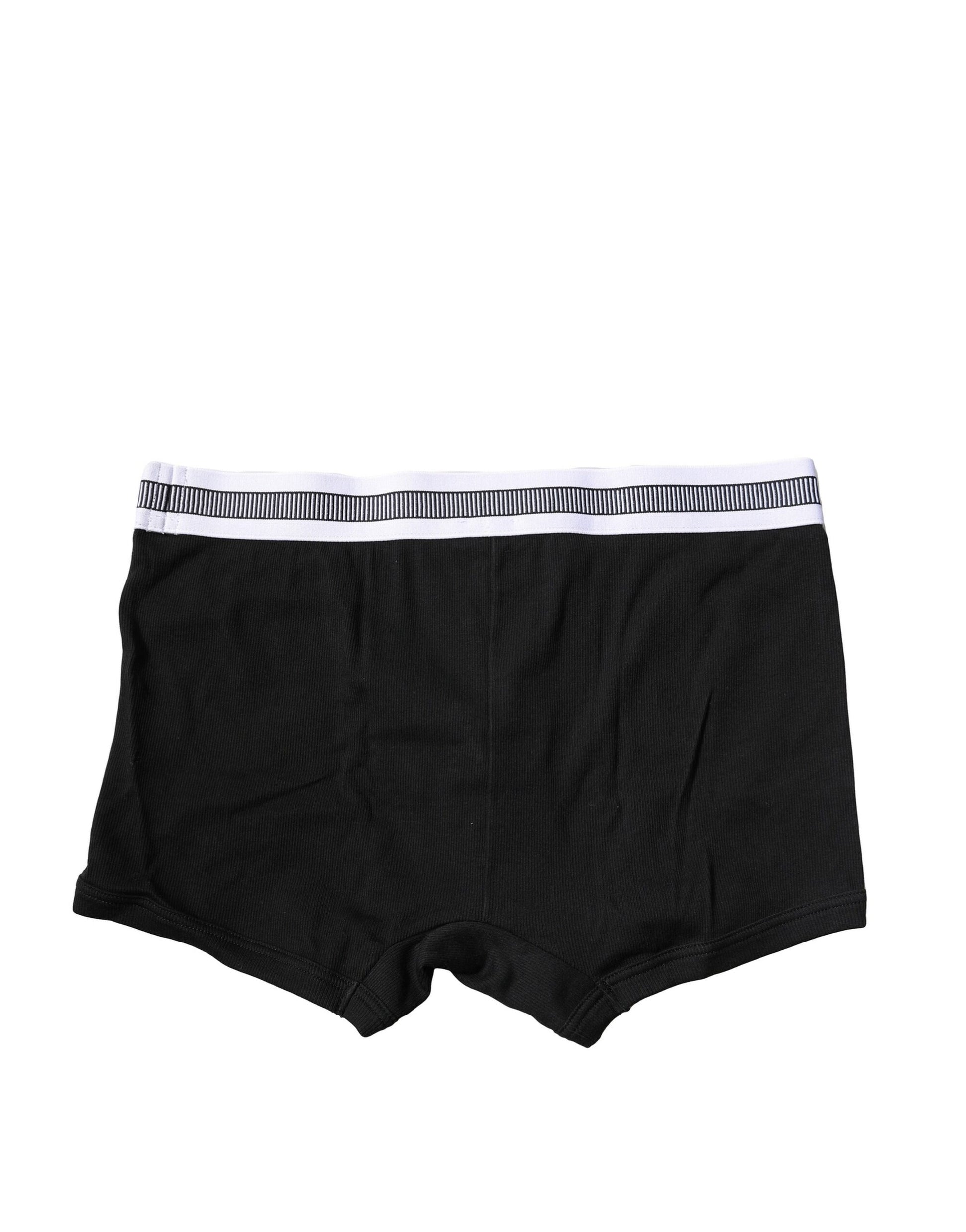 Black Cotton Stretch Regular Boxer Underwear-Dolce & Gabbana-LabelTerrace.com