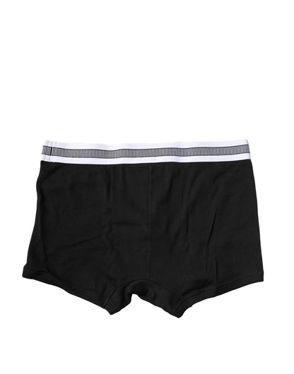 Black Cotton Stretch Regular Boxer Underwear-Dolce & Gabbana-LabelTerrace.com