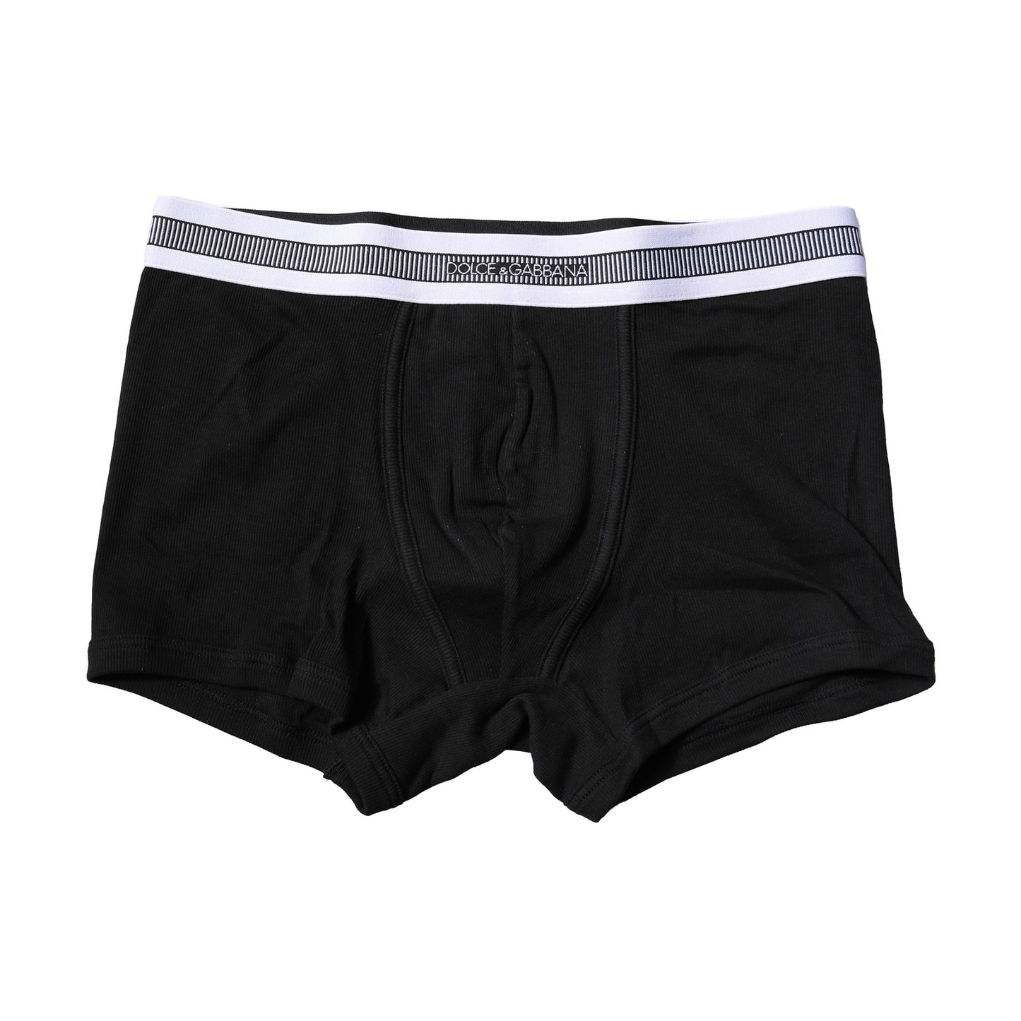 Black Cotton Stretch Regular Boxer Underwear-Dolce & Gabbana-LabelTerrace.com