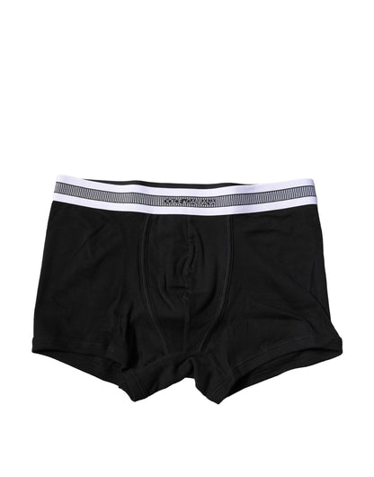 Black Cotton Stretch Regular Boxer Underwear