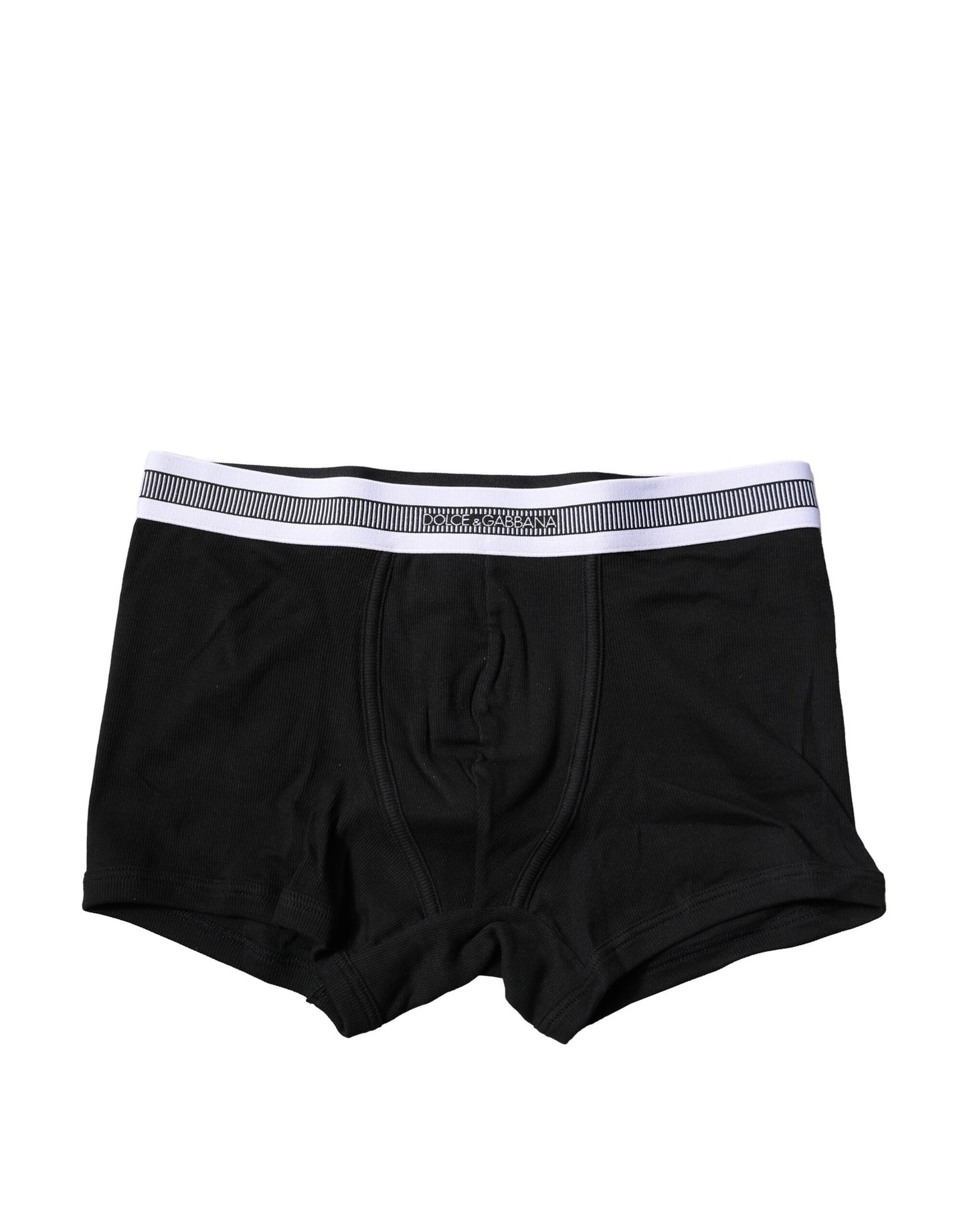Black Cotton Stretch Regular Boxer Underwear-Dolce & Gabbana-LabelTerrace.com