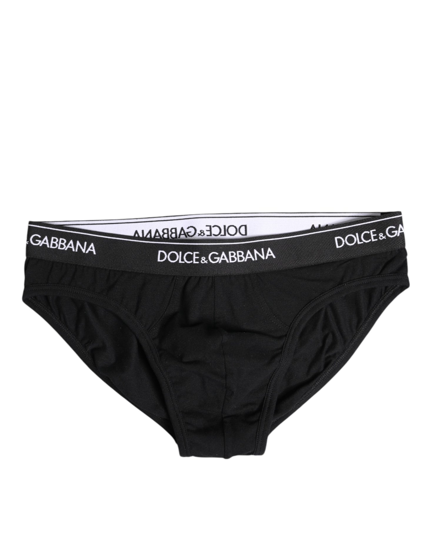 Black Cotton Stretch Regular Brief Underwear-Dolce & Gabbana-LabelTerrace.com