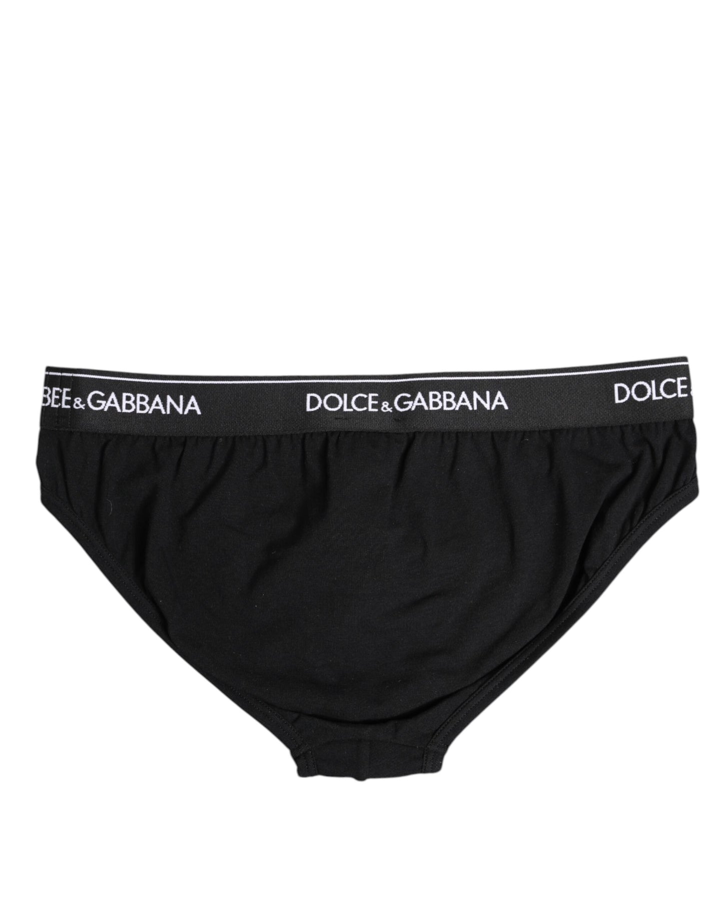 Black Cotton Stretch Regular Brief Underwear-Dolce & Gabbana-LabelTerrace.com