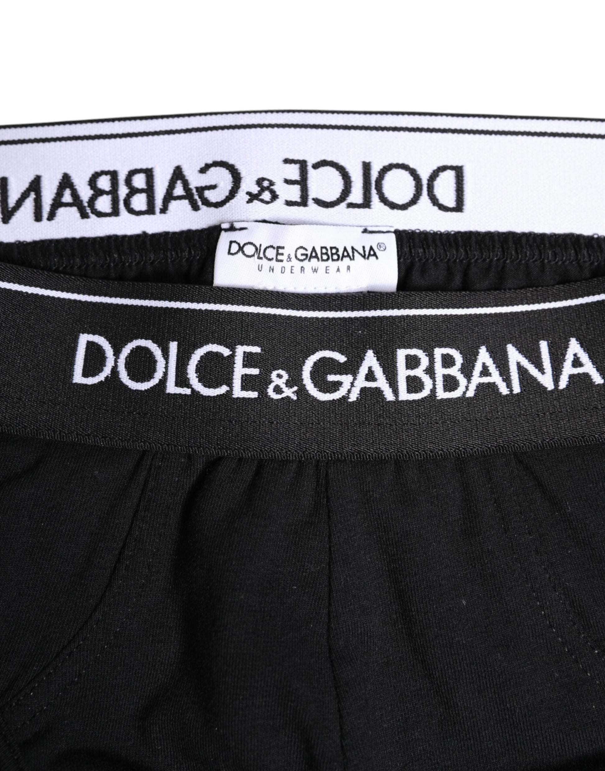 Black Cotton Stretch Regular Brief Underwear-Dolce & Gabbana-LabelTerrace.com