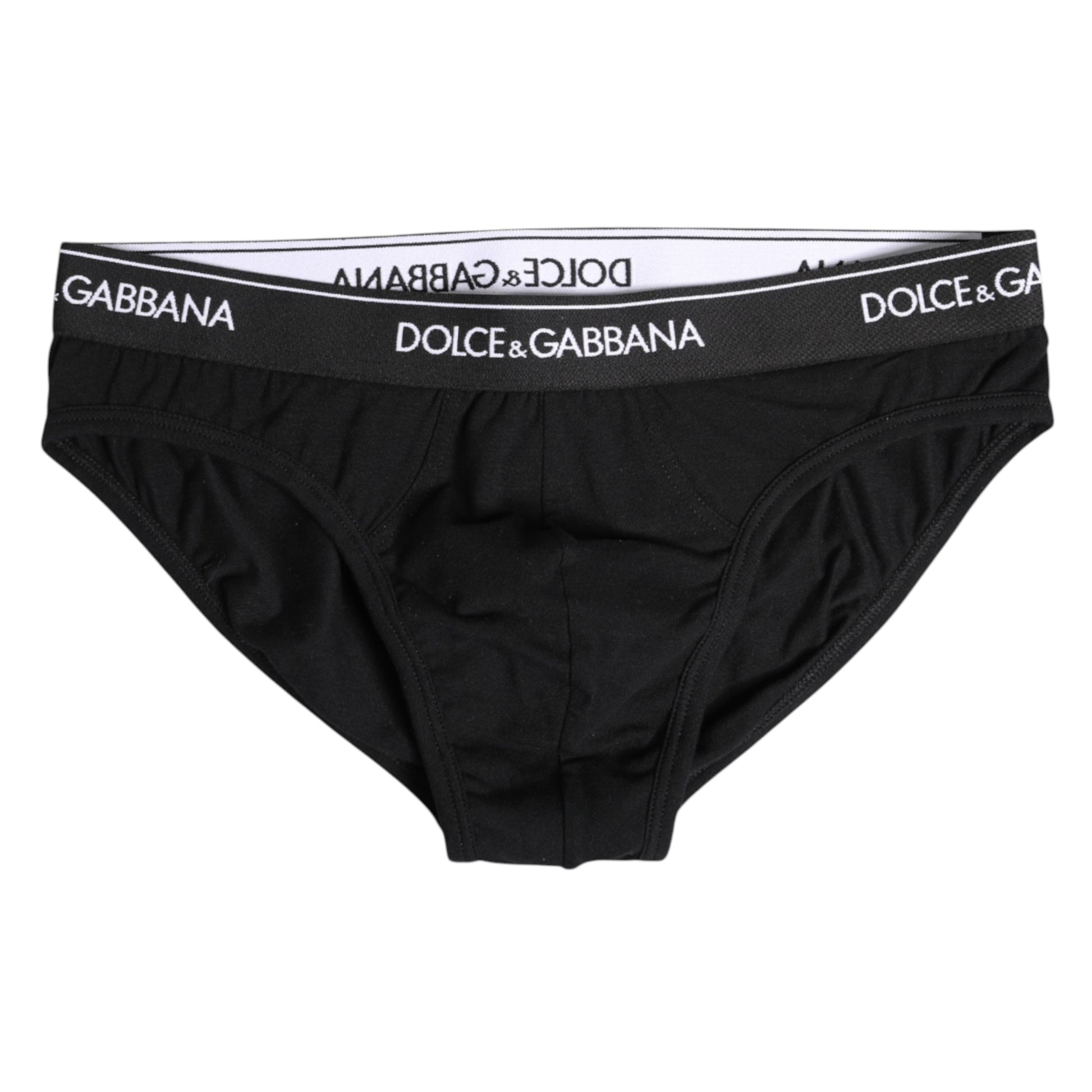Black Cotton Stretch Regular Brief Underwear-Dolce & Gabbana-LabelTerrace.com