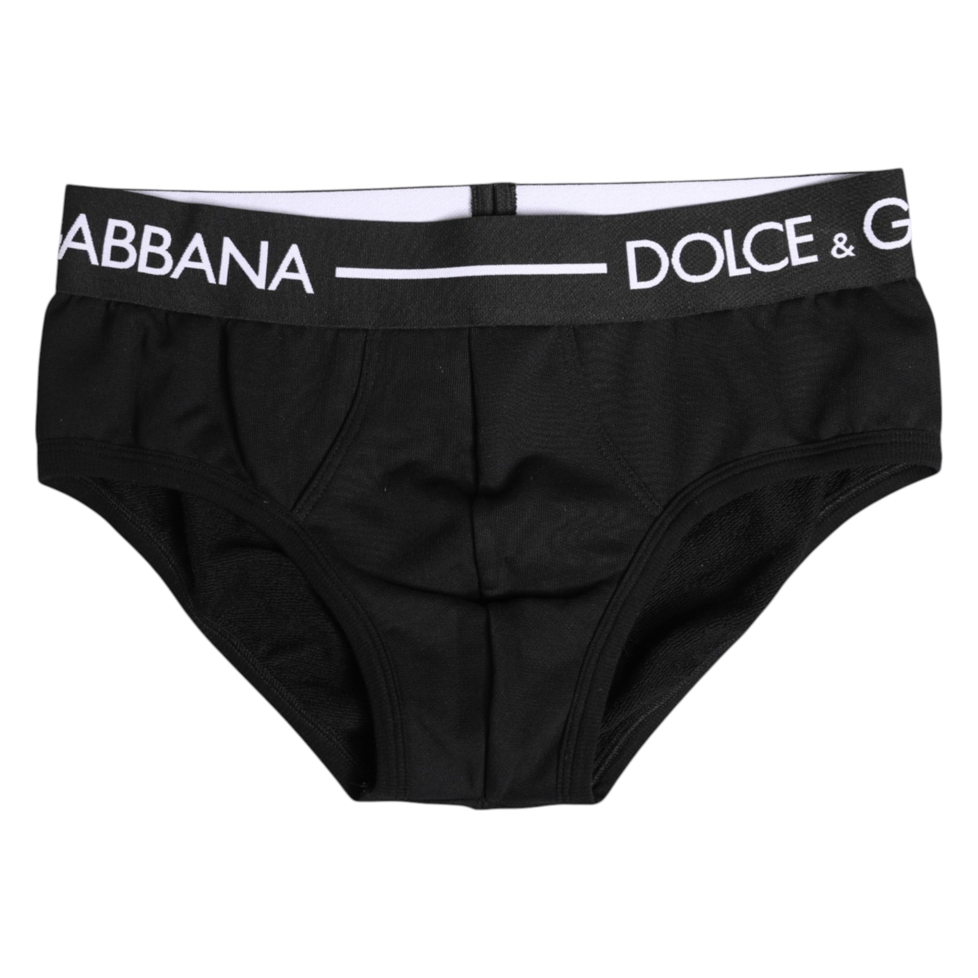 Black Cotton Stretch Regular Brief Underwear-Dolce & Gabbana-LabelTerrace.com