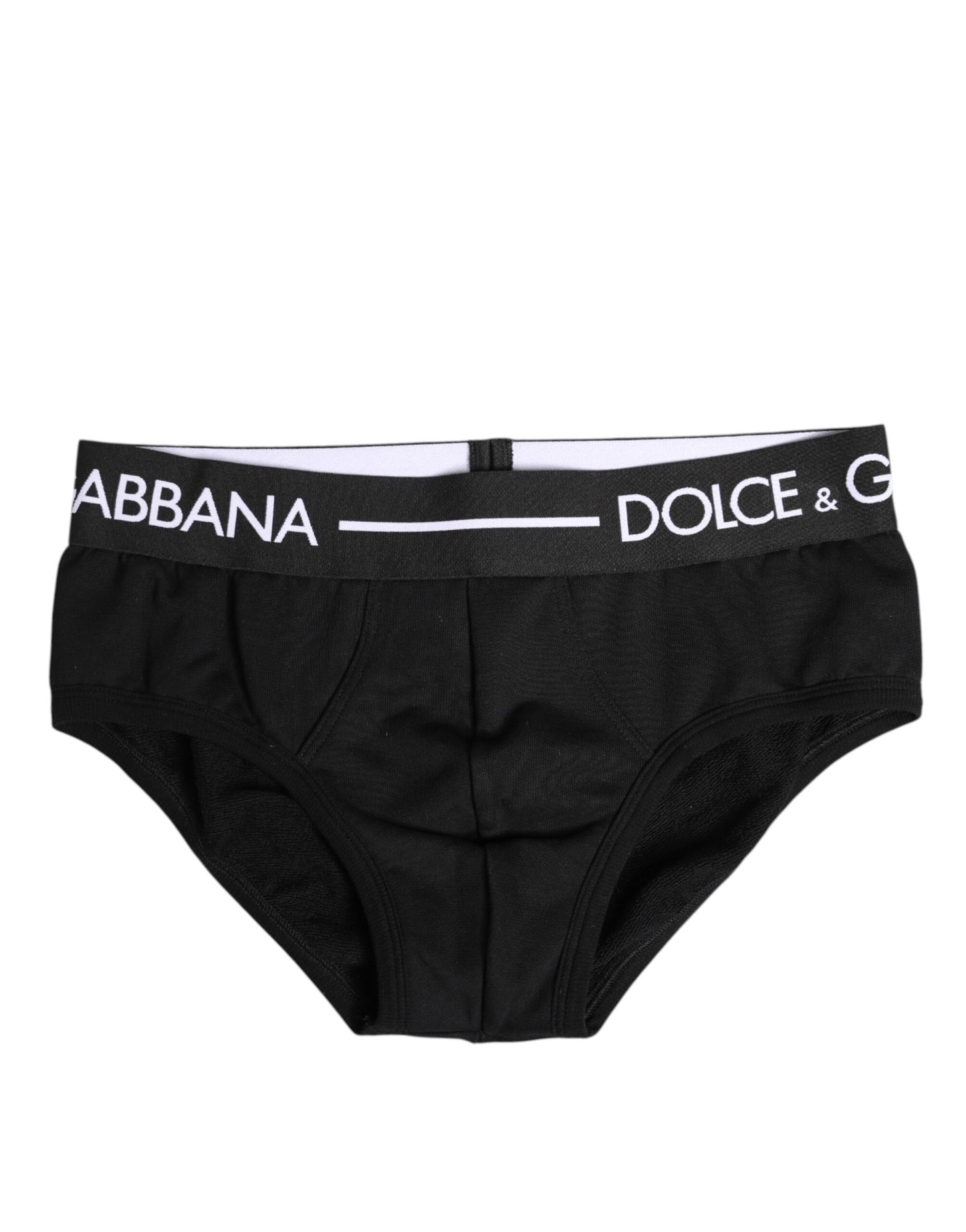 Black Cotton Stretch Regular Brief Underwear-Dolce & Gabbana-LabelTerrace.com