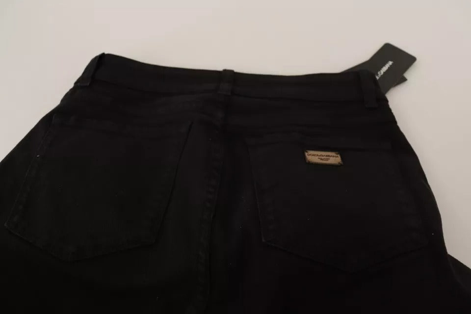 Black Cotton Stretch Skinny Denim Jeans-Dolce & Gabbana-LabelTerrace.com